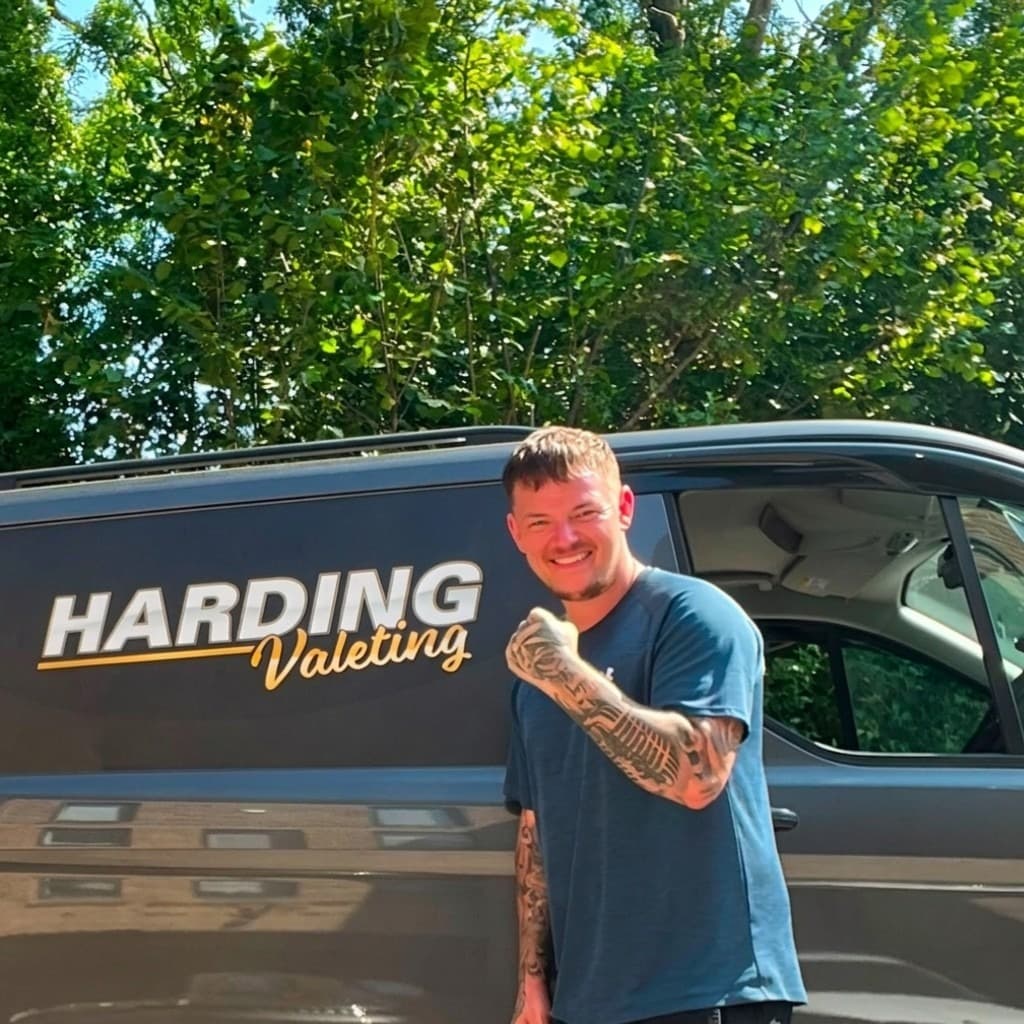 Kyle, owner of Harding Valeting, with the Harding Valeting van