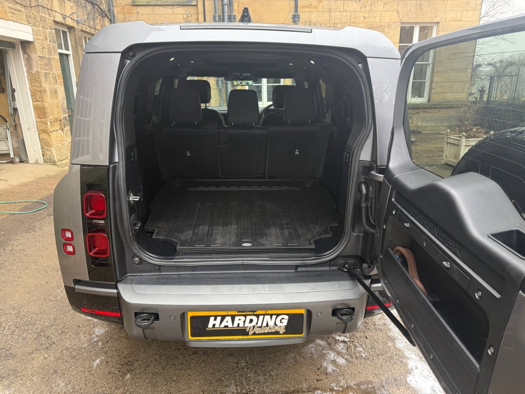 Defender 110 boot after — clean rubber liner and professionally cleaned boot area