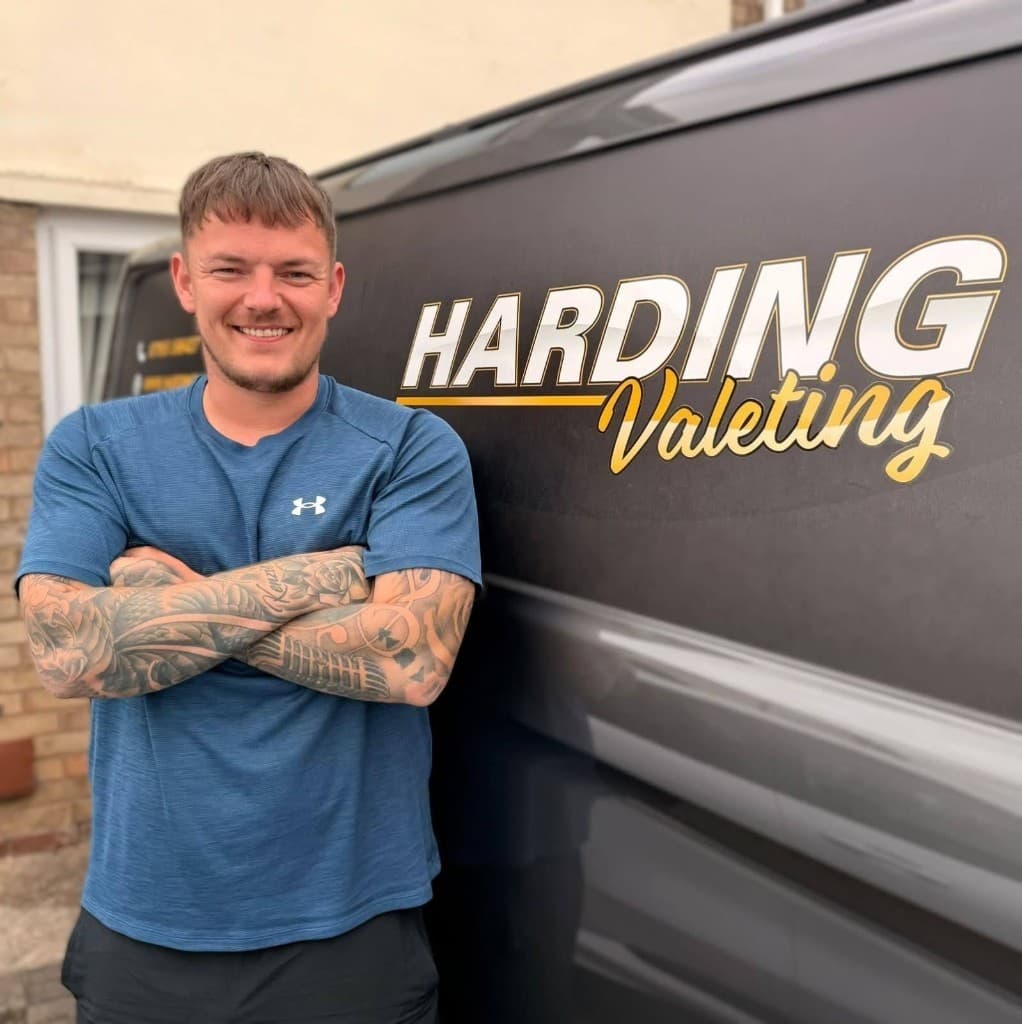 Kyle, owner of Harding Valeting, with the Harding Valeting van